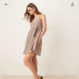 ASOS NWOT Gingham Mini Dress - Size US 8